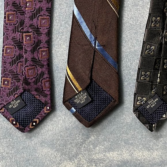 Bundle of 3 Daniel Cremieux 100% Silk Hand Made Used Neckties. Made in the USA - Picture 3 of 3